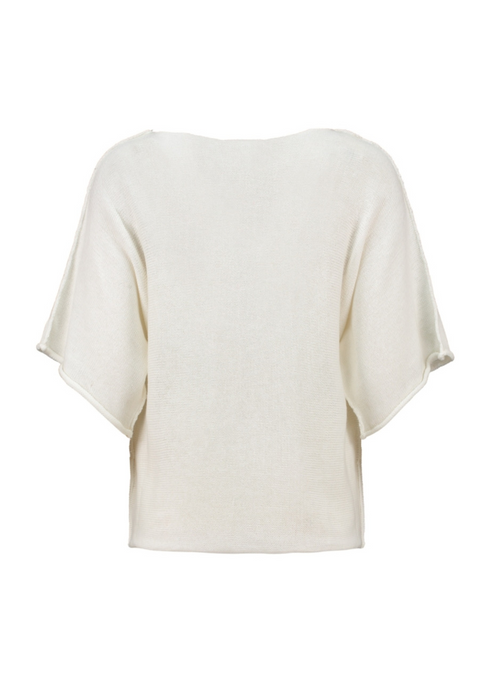 Hailys Off White Ki44na 3/4 Sleeve Knit Top SYF-TO2505136OFW