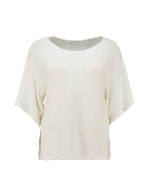 Hailys Off White Ki44na 3/4 Sleeve Knit Top SYF-TO2505136OFW