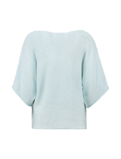 Hailys Light Blue Ki44na 3/4 Sleeve Knit Top SYF-TO2505136LBL