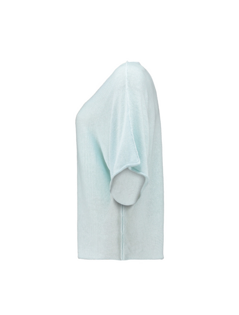 Hailys Light Blue Ki44na 3/4 Sleeve Knit Top SYF-TO2505136LBL