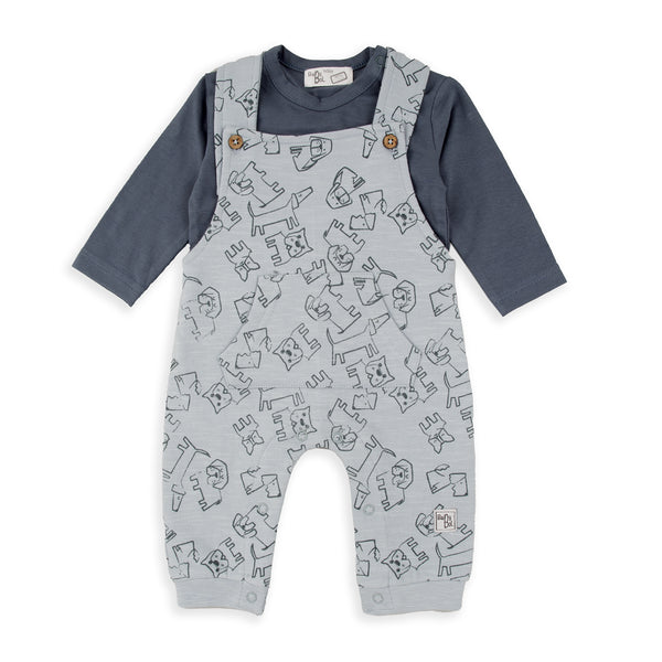 Babybol 2 Piece 250838 Dogs Dungaree Set