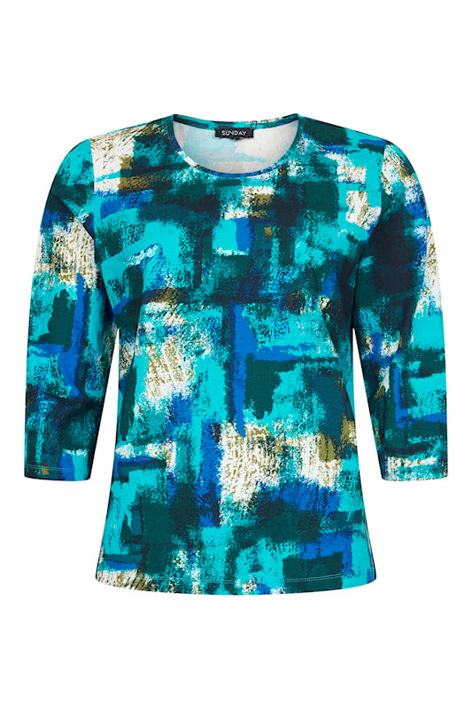 Sunday Abstract Print Round Neck T-Shirt 6560 6304
