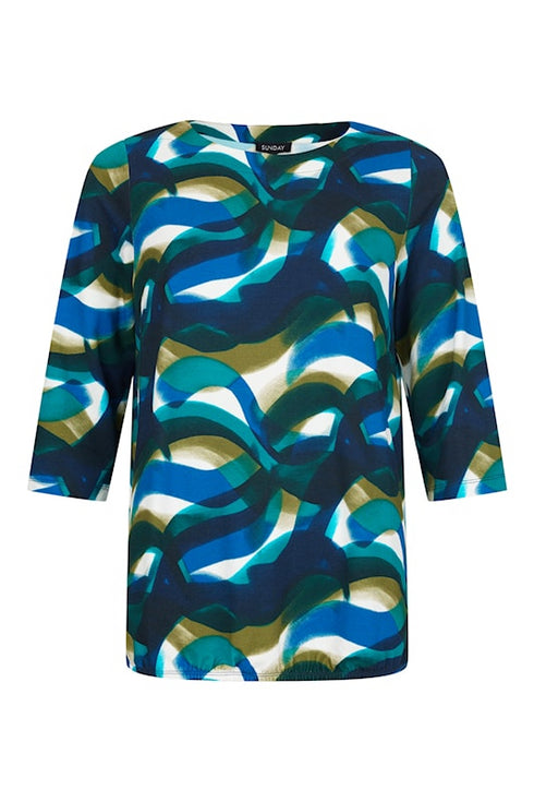 Sunday 3/4 Sleeve Abstract Print Jersey T-Shirt – Style 6583 6312
