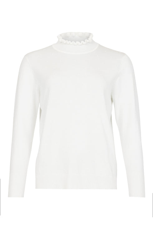 Sunday Ruffle Polo Neck Knit Pullover – Style 6608 6325