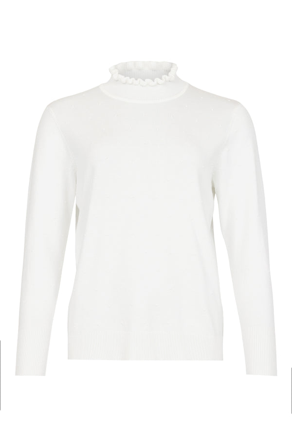 Sunday Ruffle Polo Neck Knit Pullover – Style 6608 6325