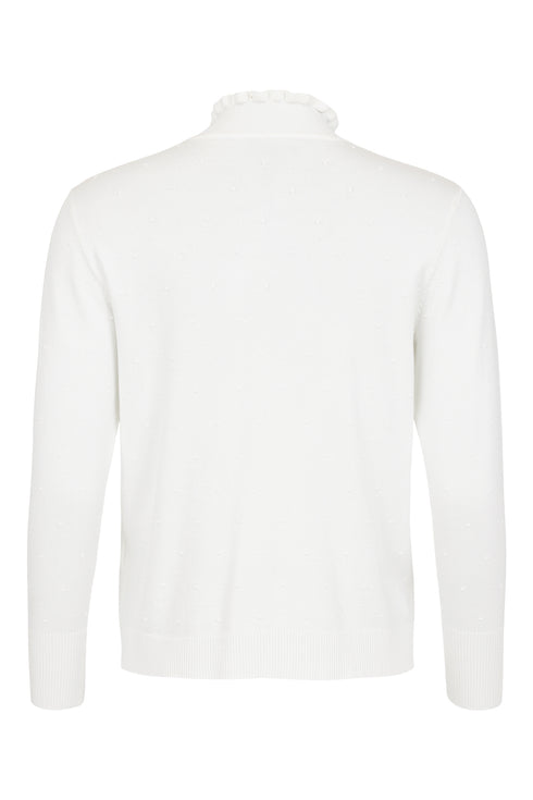 Sunday Ruffle Polo Neck Knit Pullover – Style 6608 6325