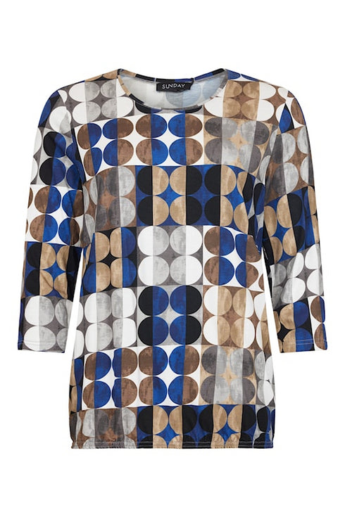 Sunday 3/4 Sleeve Abstract Jersey Top – Style 6919 6382