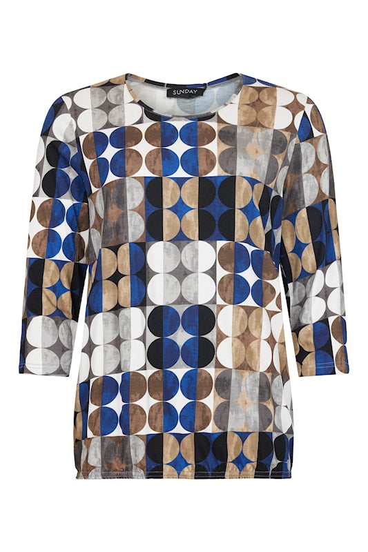 Sunday 3/4 Sleeve Abstract Jersey Top – Style 6919 6382