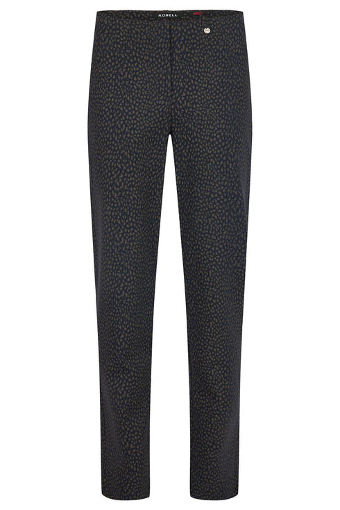 Robell Britt Wide Leg 80cm Trousers - High Waist, Pressed Pleats 53578-5405