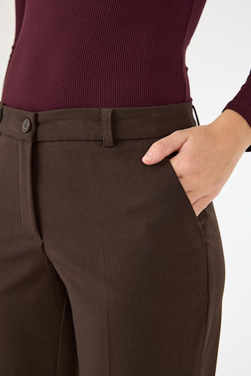 Robell Britt Wide Leg 80cm Trousers - High Waist, Pressed Pleats 53578-5405