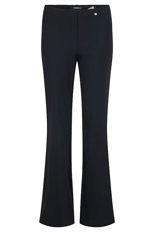 Robell Joella 82 cm Black Regular Waist Flared Pull-On Jersey Trousers 53640-54199