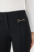 Robell Joella 82cm Kickflare Trousers with Gold Detail - Black SKU 53641-60012
