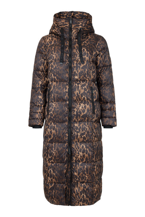 Normann Long Hooded Animal Print Coat - Style 4339-4557-0