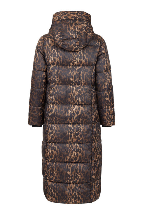 Normann Long Hooded Animal Print Coat - Style 4339-4557-0