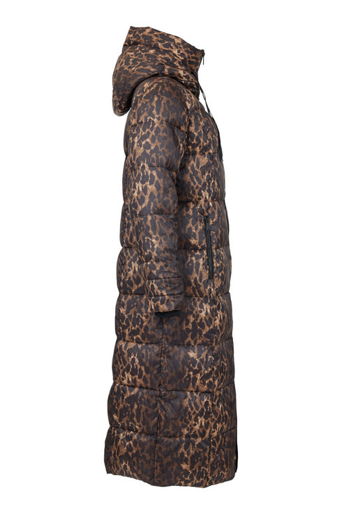 Normann Long Hooded Animal Print Coat - Style 4339-4557-0