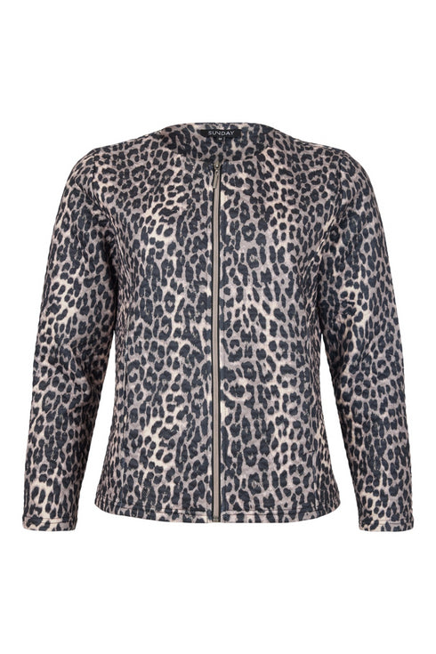 Sunday Leopard-Print Zip Cardigan 6592 6315