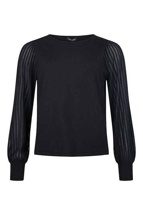 Sunday Elegant Sheer Sleeve Pullover 252-6876-6440
