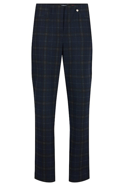 Robell Bella Bannatyne Tartan Check Trouser - Classic Bella Fit, Straight-Leg Tailoring 52564 55054