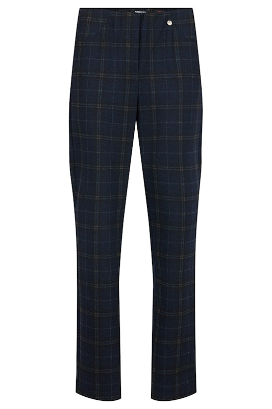 Robell Bella Bannatyne Tartan Check Trouser - Classic Bella Fit, Straight-Leg Tailoring 52564 55054