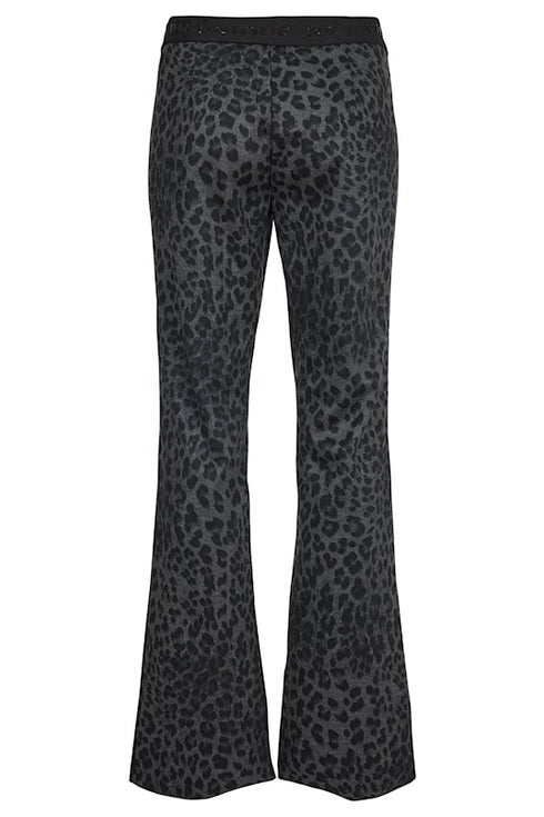 Robell Joella Trousers 53474-55063-0 - Flared Animal Print Jersey Trousers