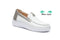 G Comfort 25292-1 White & Titanium/Bronze Slip On Moccasins
