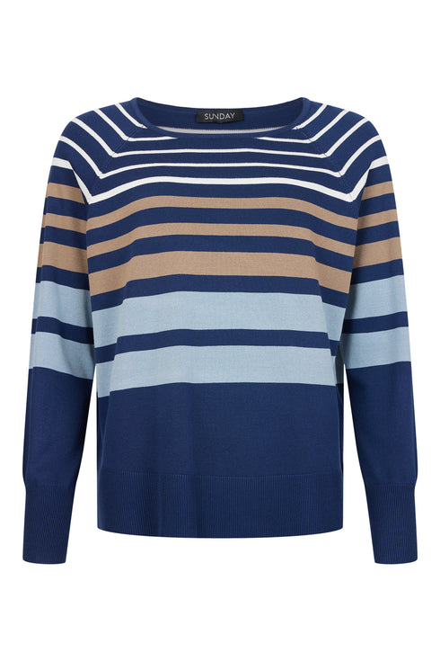Sunday Striped Jumper with Raglan Sleeves - 6736-6281-671