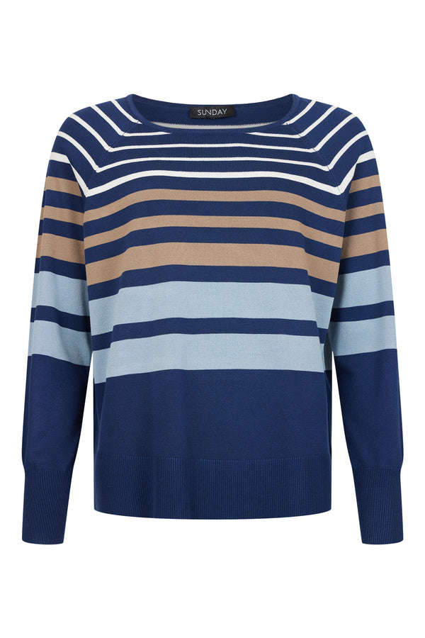 Sunday Striped Jumper with Raglan Sleeves - 6736-6281-671