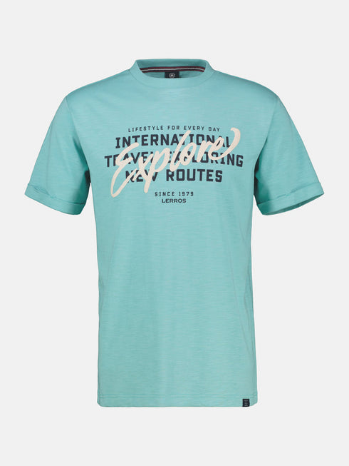 Lerros Men's Jersey T-Shirt with Chest Print 2543023