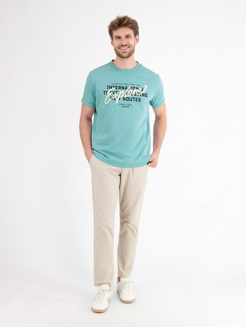 Lerros Men's Jersey T-Shirt with Chest Print 2543023