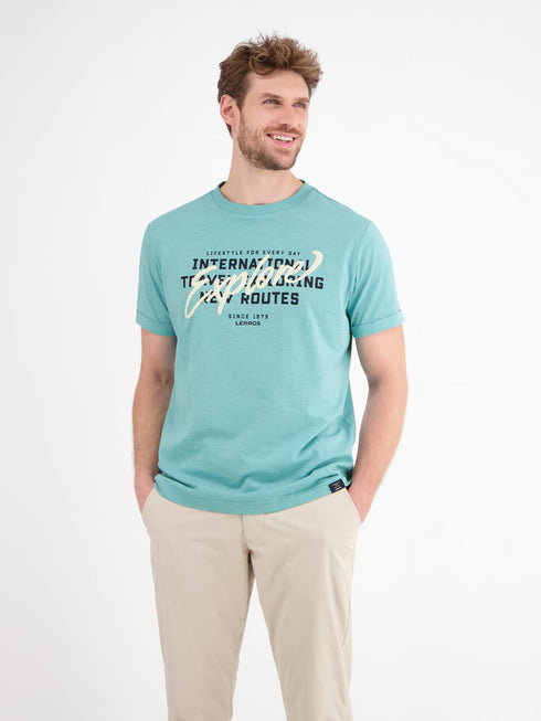 Lerros Men's Jersey T-Shirt with Chest Print 2543023