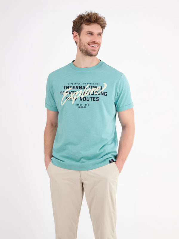 Lerros Men's Jersey T-Shirt with Chest Print 2543023