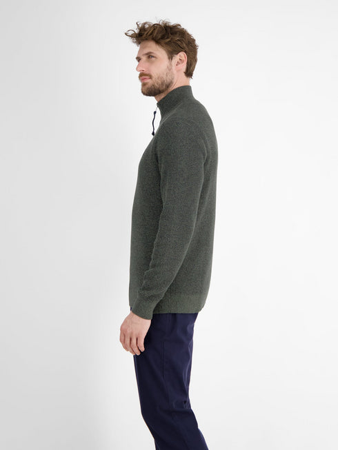 Lerros Men’s Knitted Tryoer Sweater with High Collar Melange Look- 2585423