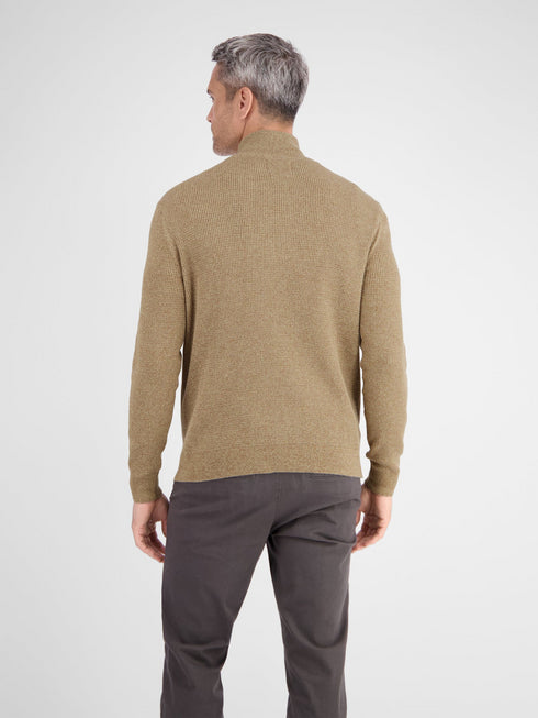 Lerros Men’s Knitted Tryoer Sweater with High Collar Melange Look- 2585423