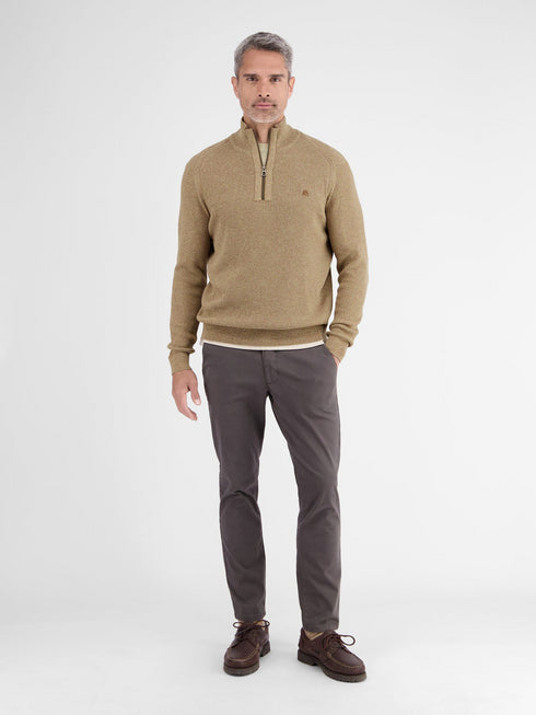 Lerros Men’s Knitted Tryoer Sweater with High Collar Melange Look- 2585423