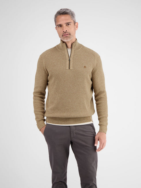 Lerros Men’s Knitted Tryoer Sweater with High Collar Melange Look- 2585423