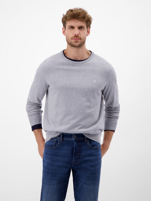 Lerros Men’s Knitted Round Neck Sweater – Modern Slim Fit – 2595004