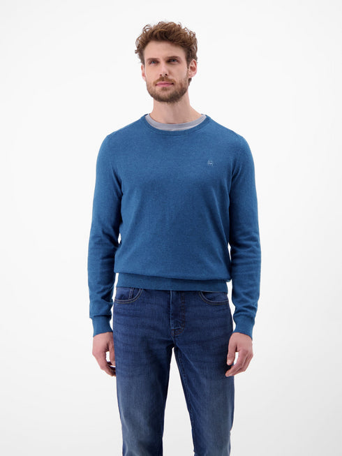 Lerros Men’s Knitted Round Neck Sweater – Modern Slim Fit – 2595004