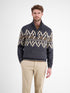 Lerros 2595428 Men's Norwegian Pattern Sweater - Turtleneck with Zip Knit