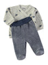 Babybol | Tortoise Velour Wrap Top and Footed Trousers 2 Piece Set 2600015 - Blue