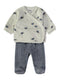 Babybol | Tortoise Velour Wrap Top and Footed Trousers 2 Piece Set 2600015 - Blue