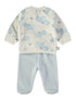 Babybol | Hippo Print Wrap Top and Textured Footed Trousers 2 Piece Set 260016 - Light Blue