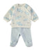 Babybol | Hippo Print Wrap Top and Textured Footed Trousers 2 Piece Set 260016 - Light Blue