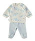 Babybol | Hippo Print Wrap Top and Textured Footed Trousers 2 Piece Set 260016 - Light Blue