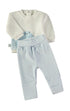 Babybol | Hippo Appliqué Top and Textured Trousers 2 Piece Set 260017 - Light Blue