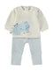 Babybol | Hippo Appliqué Top and Textured Trousers 2 Piece Set 260017 - Light Blue