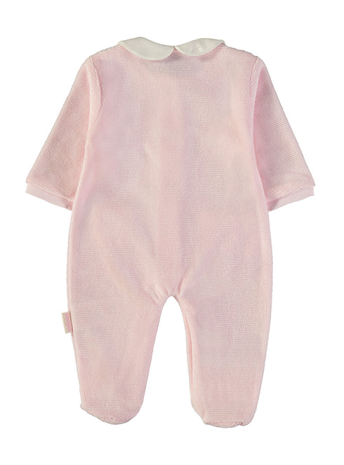 Babybol | Fleece Bow-Pocket Baby Romper 260030 - Pink