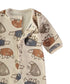 Babybol | Bear Print Velour Babygrow Romper 260035 - Natural