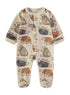 Babybol | Bear Print Velour Babygrow Romper 260035 - Natural