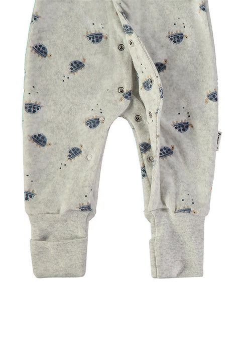 Babybol | Tortoise Print Velour Babygrow Romper 260042 - Grey