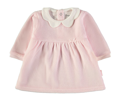 Babybol | Scallop Collar Velour Baby Dress 260054 - Pink